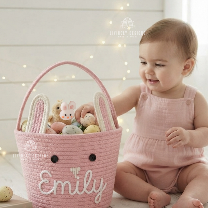 Personalized Cotton Rope Easter Basket