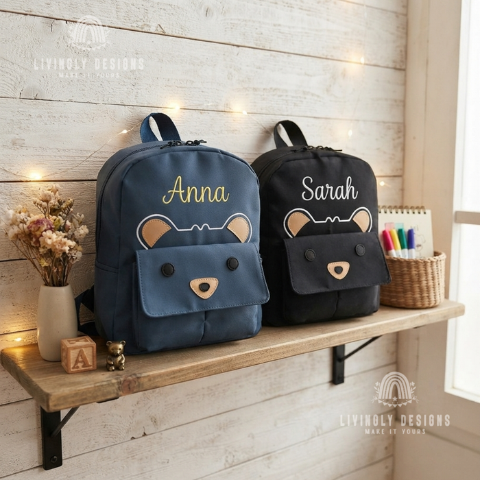Personalized Bear Backpack Toddler Travel Bag