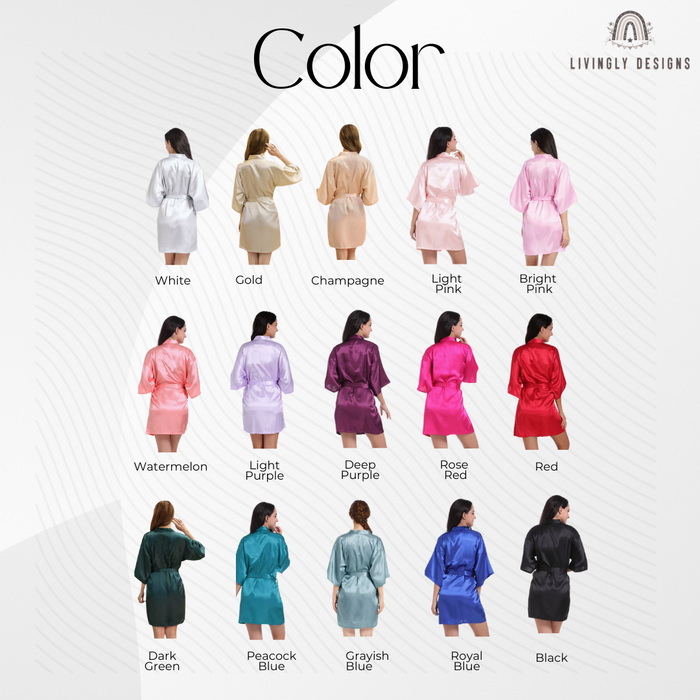 Personalized Name/Title Bridal Party Silk Robes