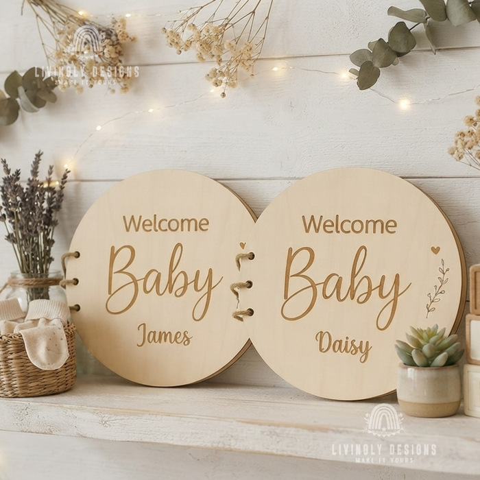 Personalized Wooden Guest Book Keepsake Album