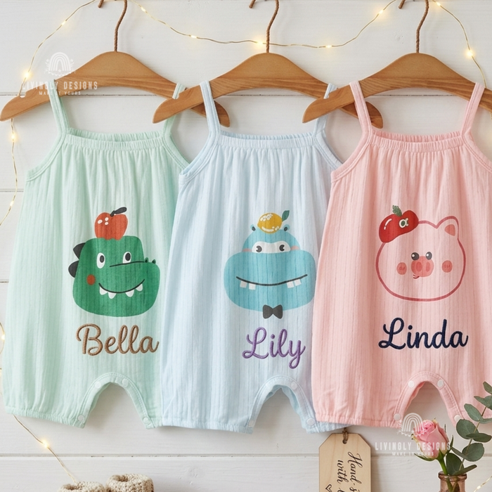 Personalized Name Breathable Summer Toddler Romper