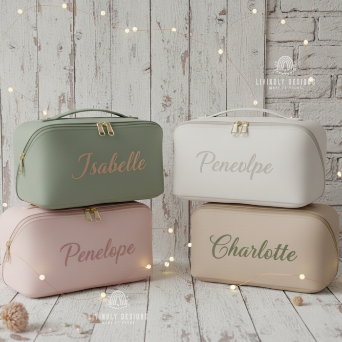 Custom Leather Makeup Bag Travel Pouch
