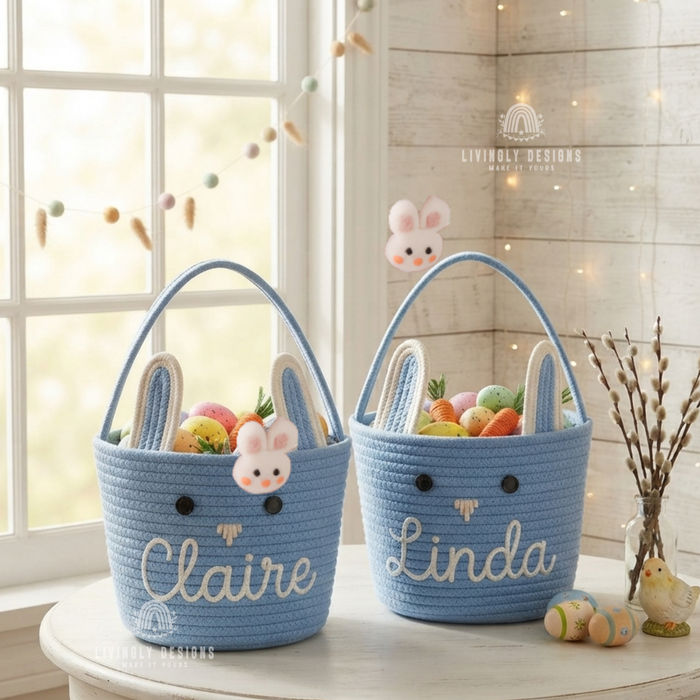 Personalized Cotton Rope Easter Basket