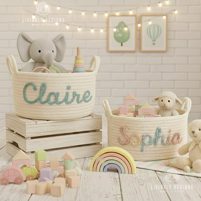 Personalized Dog or Kids Toy Basket