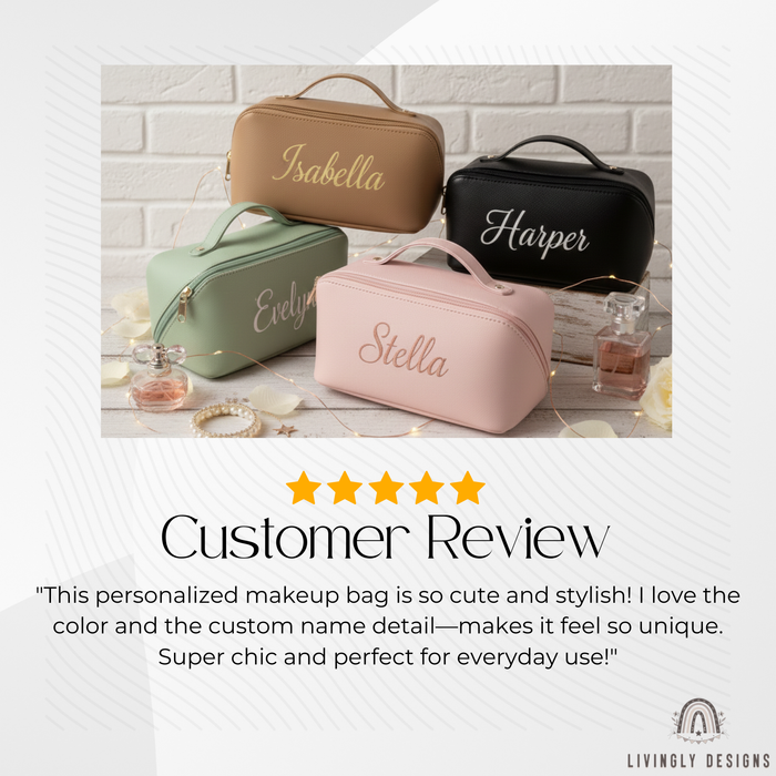 Custom Leather Makeup Bag Travel Pouch