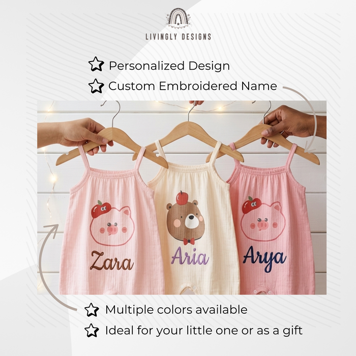 Personalized Name Breathable Summer Toddler Romper