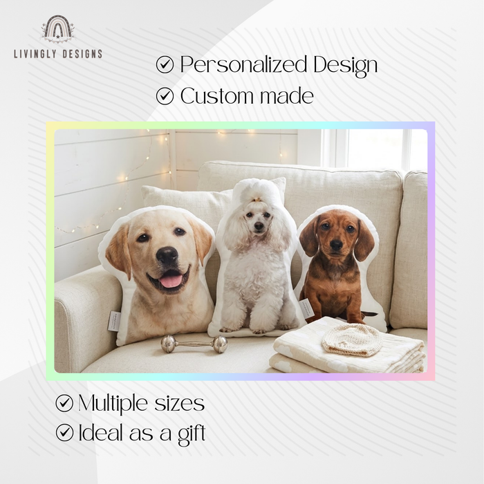 Custom Pet Pillow: Personalized Dog/Cat Photo Cushion - Pet Memorial Gift