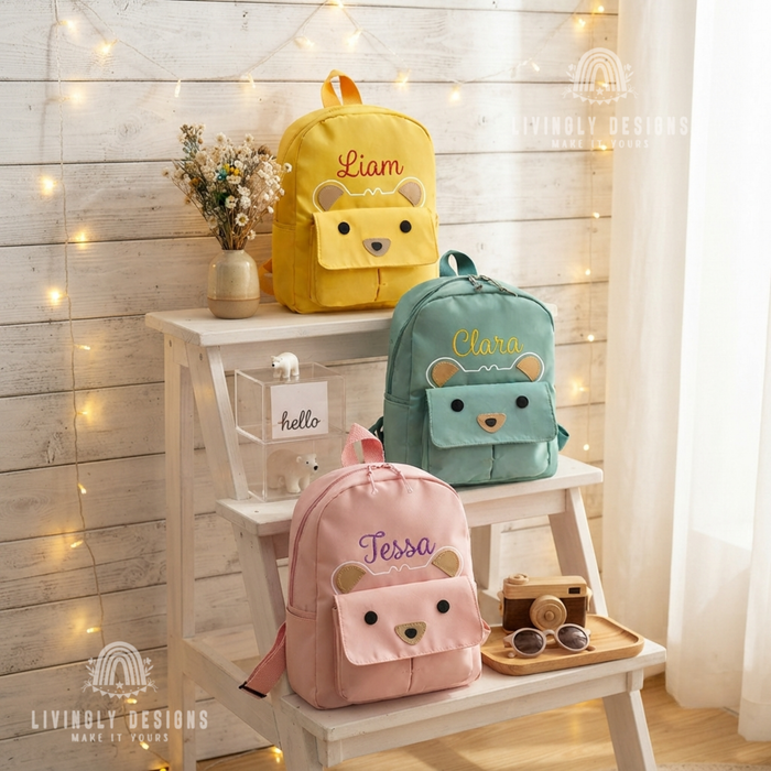 Personalized Bear Backpack Toddler Travel Bag