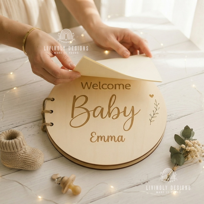 Personalized Wooden Guest Book Keepsake Album