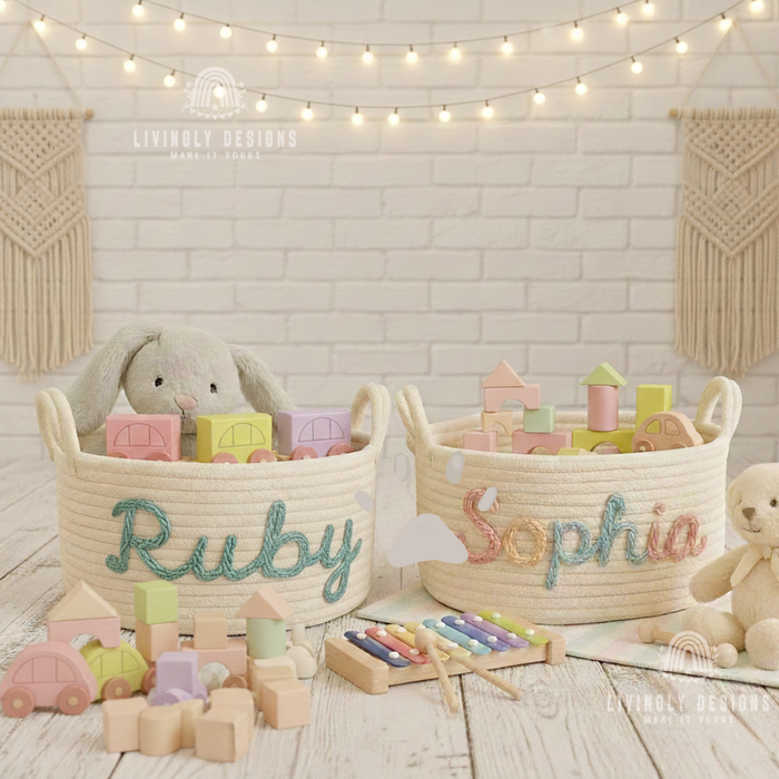 Personalized Dog or Kids Toy Basket