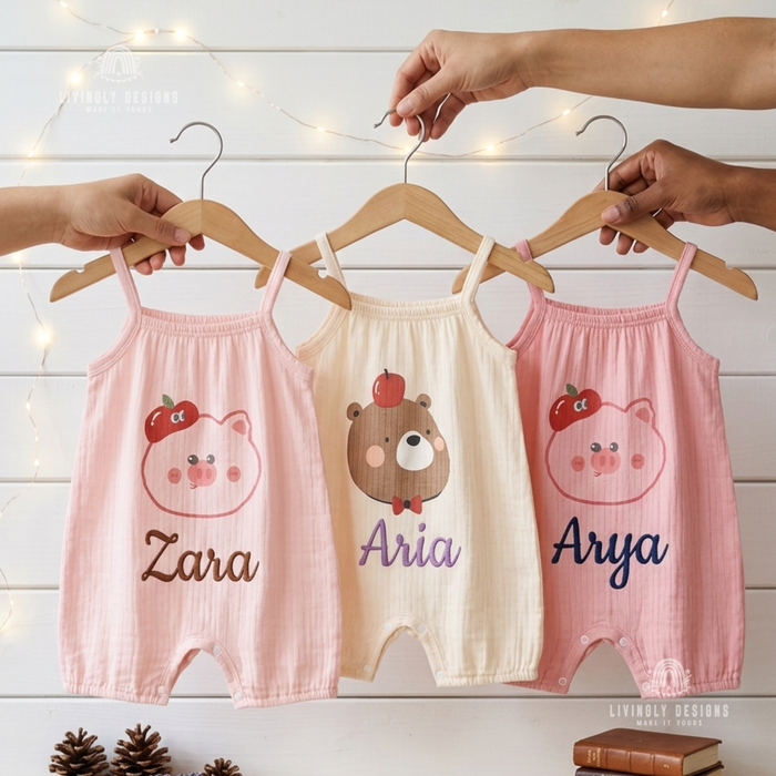 Personalized Name Breathable Summer Toddler Romper