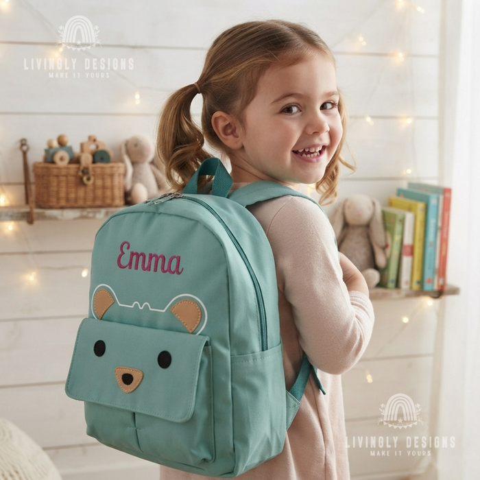 Personalized Bear Backpack Toddler Travel Bag