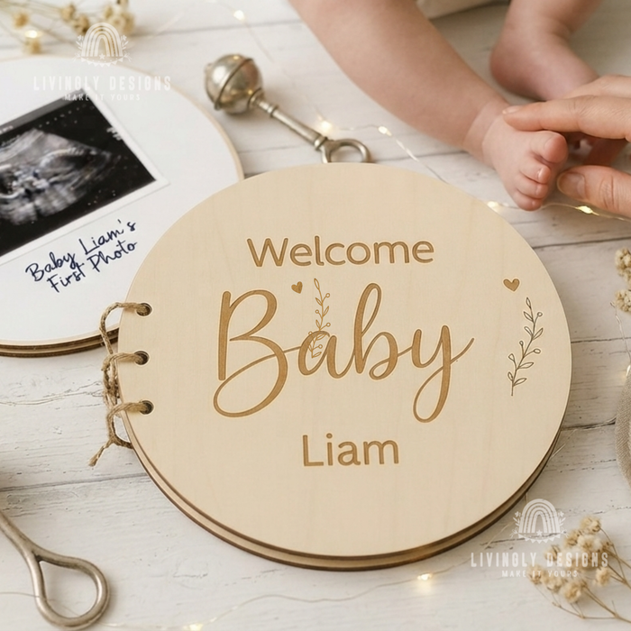 Personalized Wooden Guest Book Keepsake Album