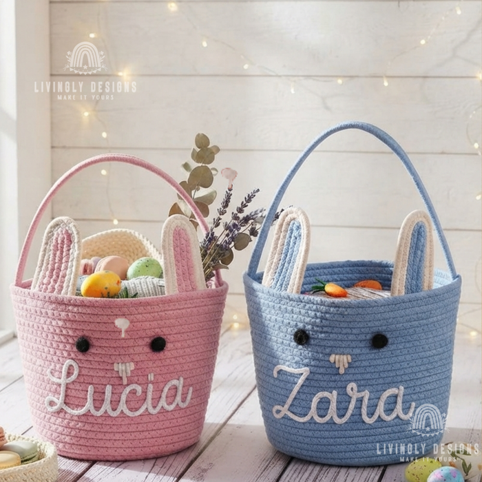 Personalized Cotton Rope Easter Basket