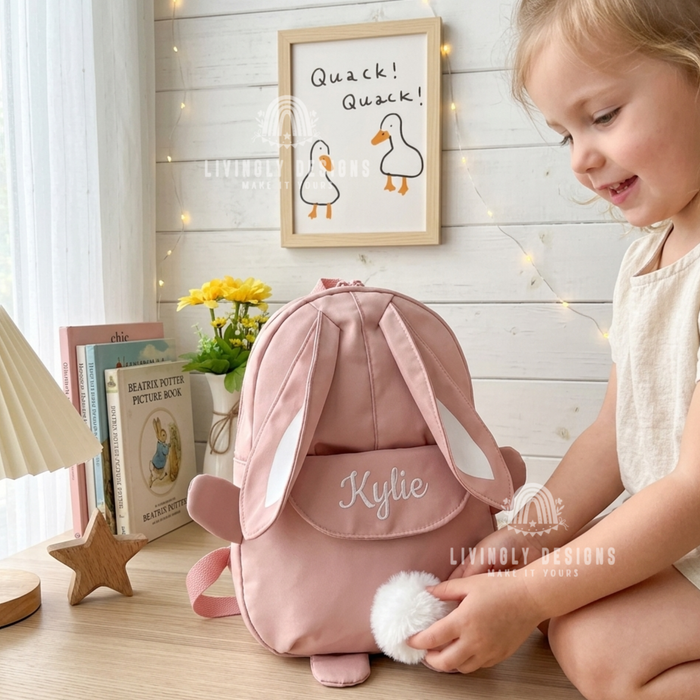 Personalized Bunny Adventure Backpack with Name