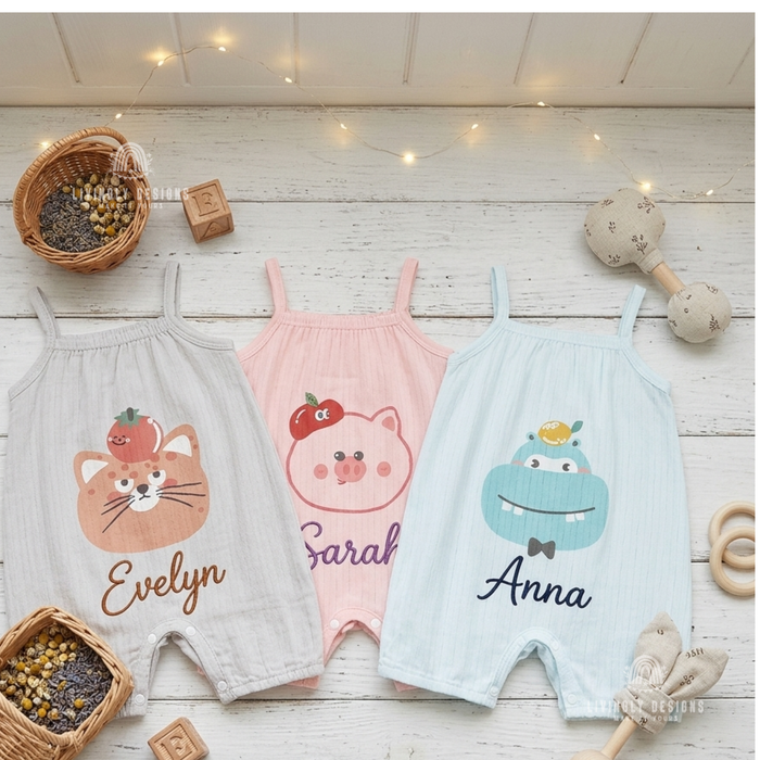 Personalized Name Breathable Summer Toddler Romper