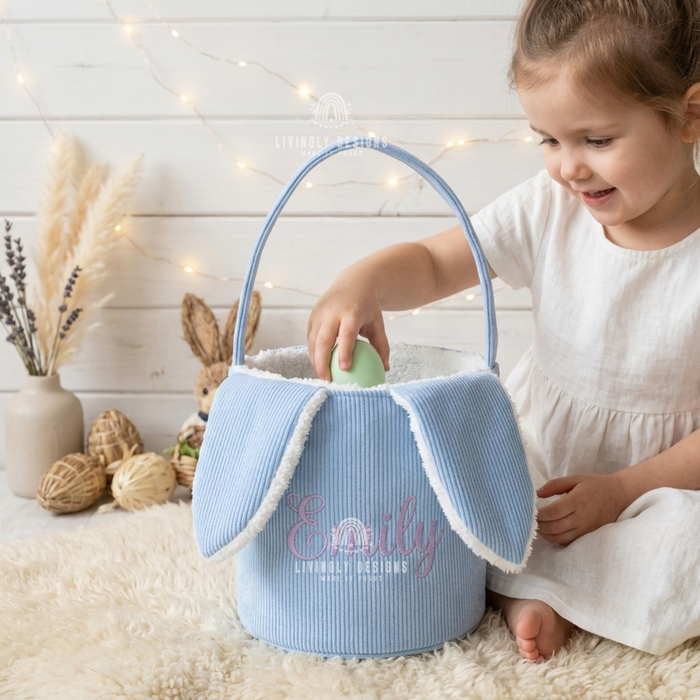 Personalized Corduroy Bunny Easter Basket