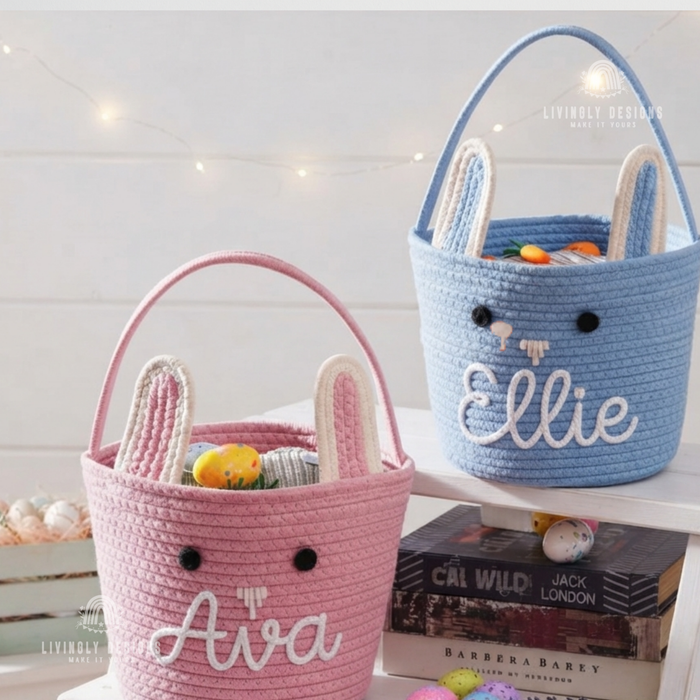 Personalized Cotton Rope Easter Basket