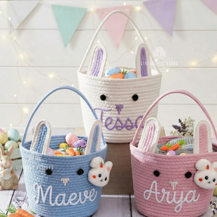 Personalized Cotton Rope Easter Basket