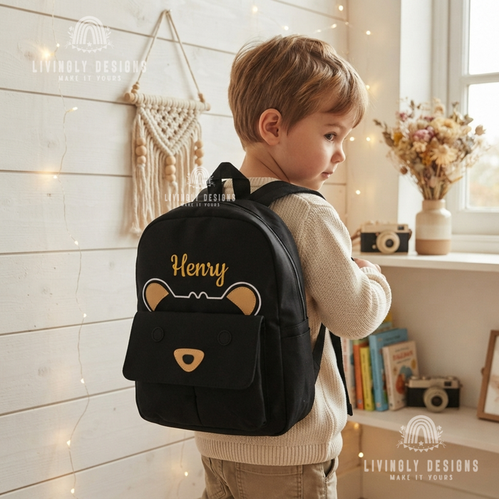 Personalized Bear Backpack Toddler Travel Bag