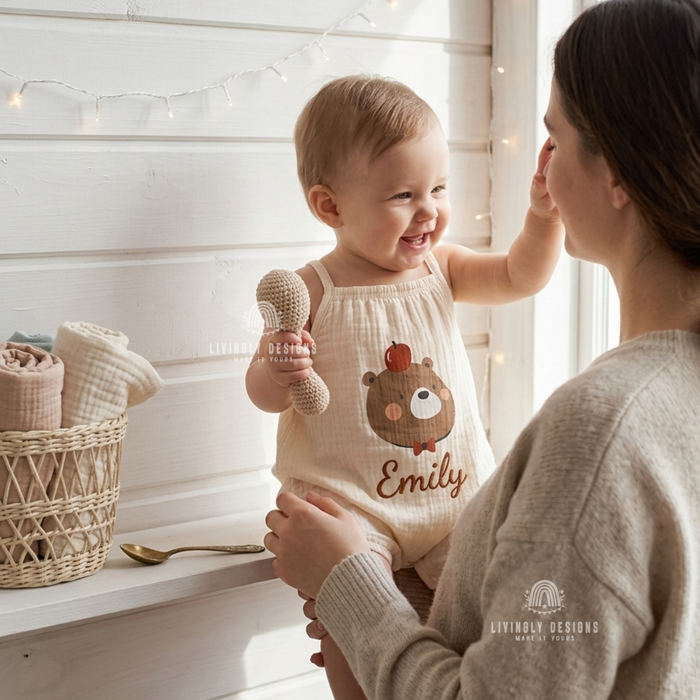 Personalized Name Breathable Summer Toddler Romper
