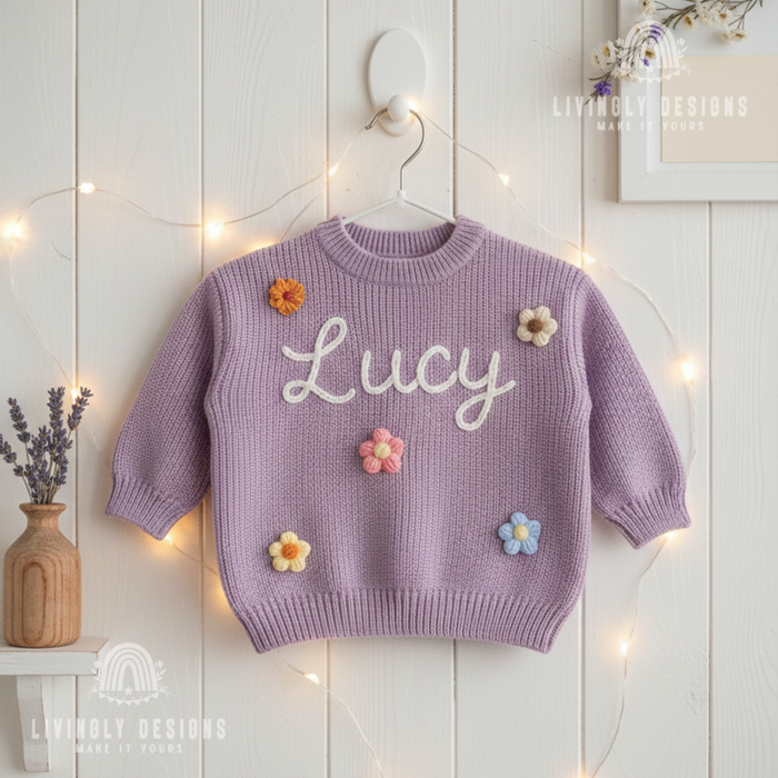 Custom Name Fairy Garden Themed Baby & Kids Sweater