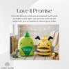 Dinosaur and bee backpacks named Daisy and Anna.