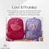Pink and purple backpacks with sparkly tulle ballerina dress appliqués, personalized with the names "Evelyn" and "Anna"