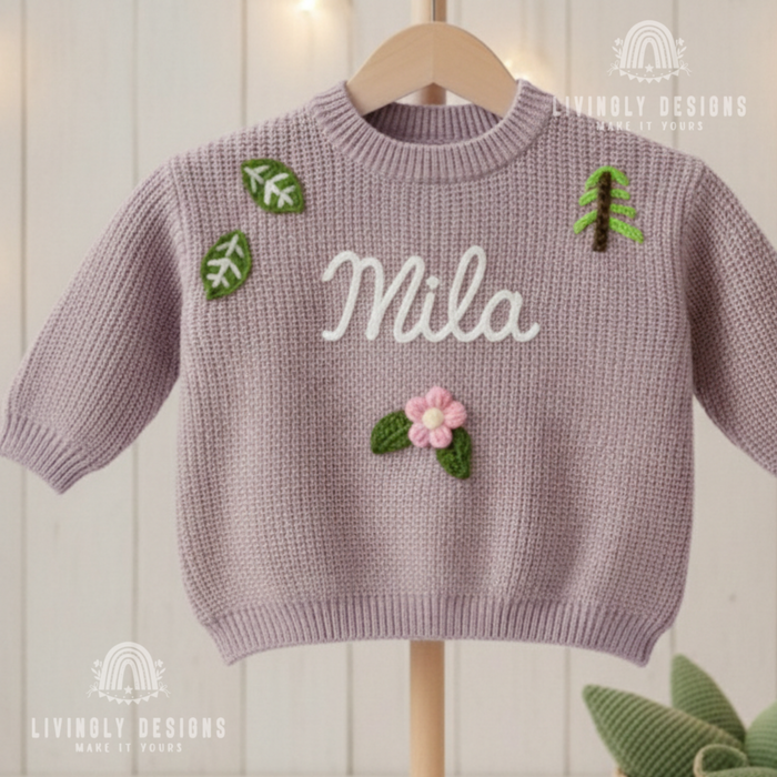 Custom Name Forest Themed Baby & Kids Sweater