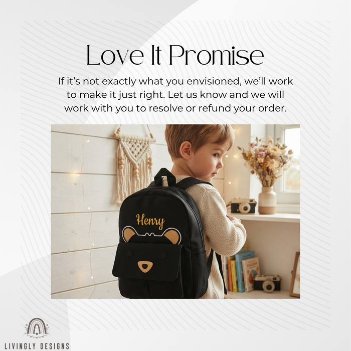 Personalized Bear Backpack Toddler Travel Bag