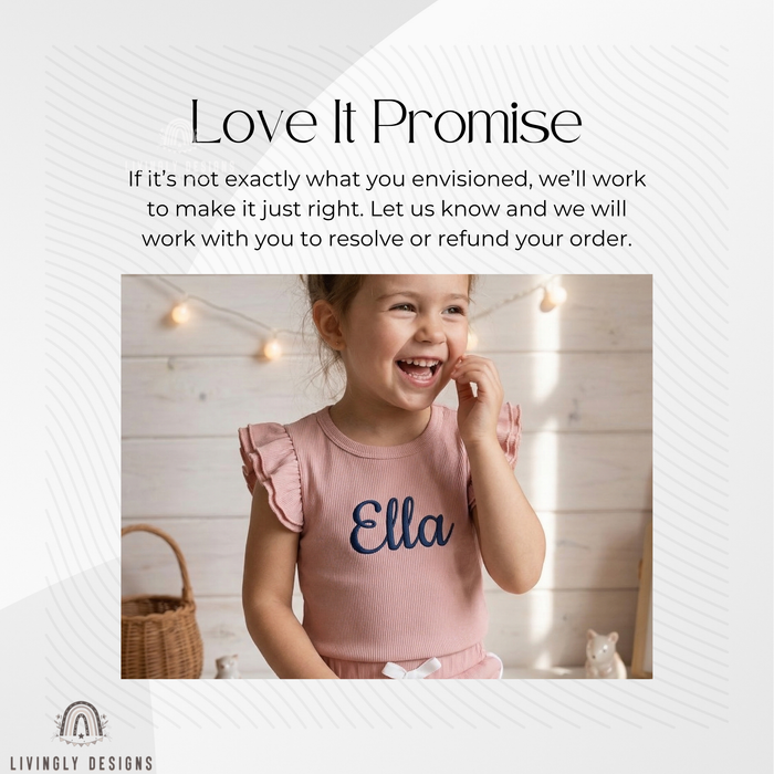 Personalized Embroidered Name Ruffle Top & Shorts