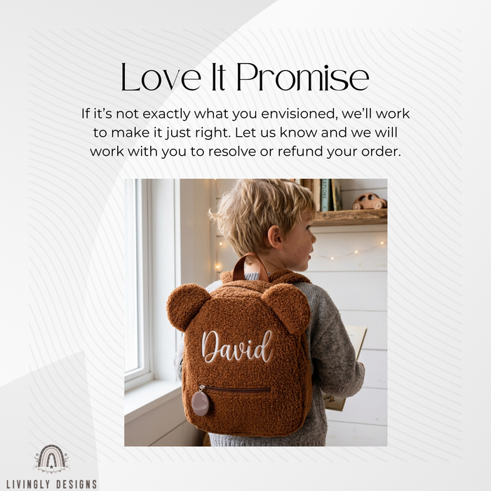 Custom Embroidered Name Teddy Bear Backpack