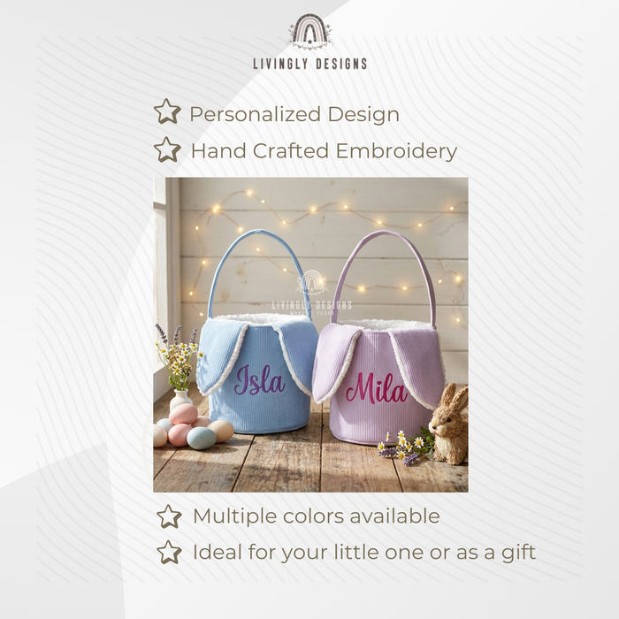 Personalized Corduroy Bunny Easter Basket