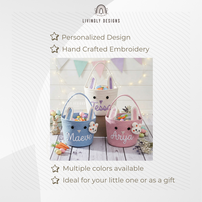 Personalized Cotton Rope Easter Basket