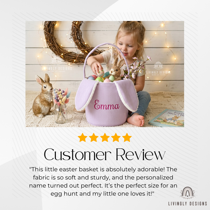 Personalized Corduroy Bunny Easter Basket