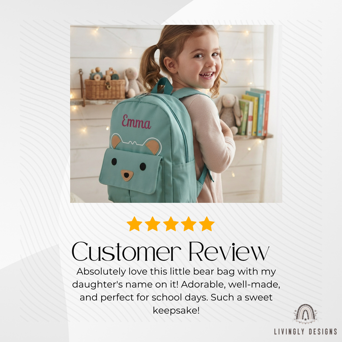 Personalized Bear Backpack Toddler Travel Bag