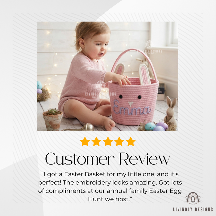 Personalized Cotton Rope Easter Basket