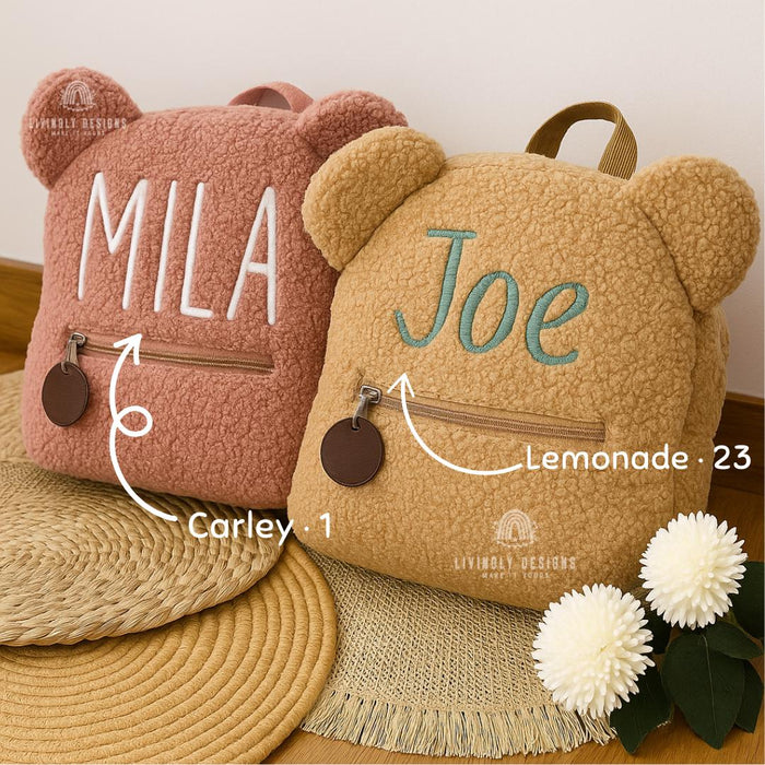 Personalized Name Soft Teddy Bear Toddler Backpack | Custom Embroidered Name | Back-to-School Keepsake | Teddy Bear Backpack Custom Backpack