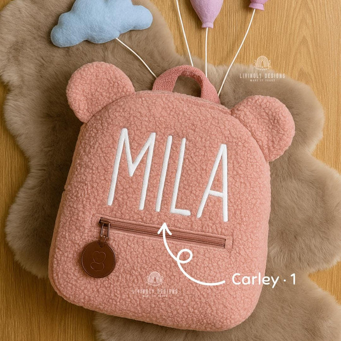 Personalized Name Soft Teddy Bear Toddler Backpack | Custom Embroidered Name | Back-to-School Keepsake | Teddy Bear Backpack Custom Backpack