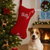 Personalized Dog Bone Christmas Stocking – Custom Embroidered Pet Stocking – Unique Holiday Gift for Dog Lovers