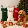 Personalized Dog Bone Christmas Stocking – Custom Embroidered Pet Stocking – Unique Holiday Gift for Dog Lovers