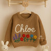 Personalized Name Floral Baby Sweater Jumper | Hand Embroidered Jumper Gift | Custom Baby Sweater | Baby Toddler Sweater | Baby Girl Gift