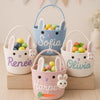 Custom Name Easter Basket For Kids | Personalized Bunny Baskets Gift | Cotton Rope Basket | Custom Boy Girl Easter Basket Egg Hunt Basket