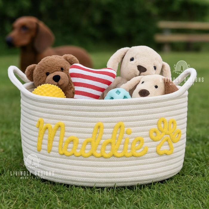 Personalized Dog Toy Basket
