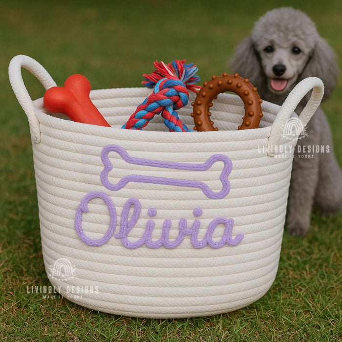 Personalized Dog Toy Basket