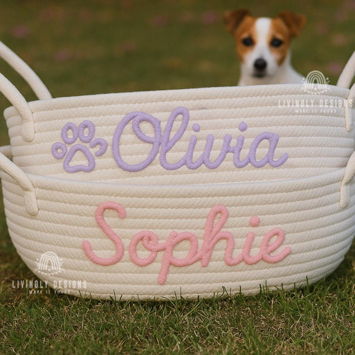 Personalized Dog Toy Basket
