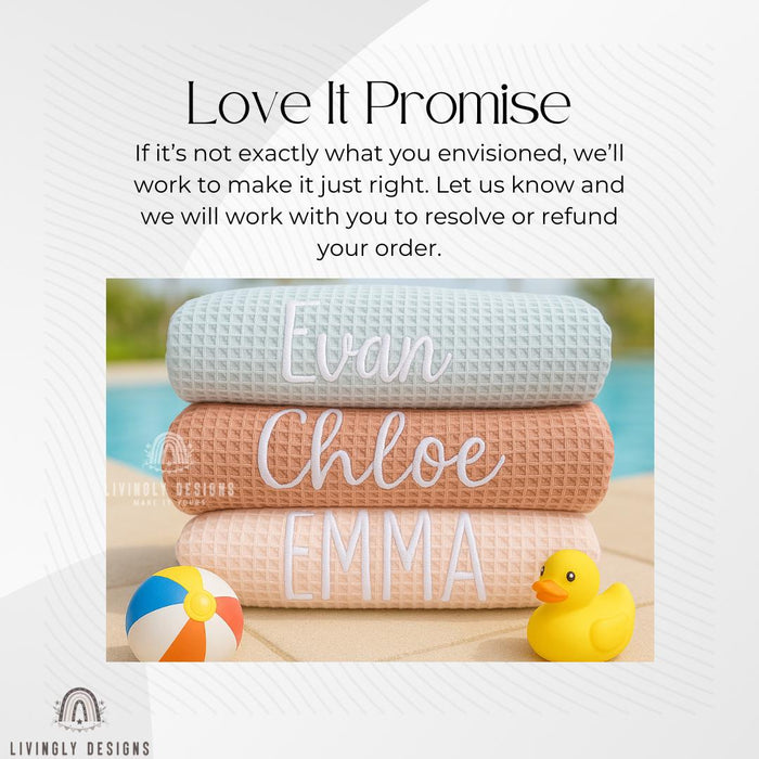 Custom Name Hooded Beach Towel for Kids | Personalized Swim Poncho | Custom Embroidered Cover Up | Cotton Towel Gift | Custom Swim Towel