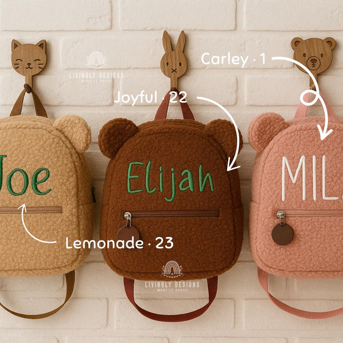 Personalized Name Soft Teddy Bear Toddler Backpack | Custom Embroidered Name | Back-to-School Keepsake | Teddy Bear Backpack Custom Backpack