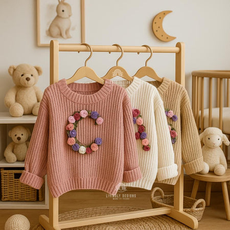 Personalized Letter Baby Sweater | Custom Hand-Embroidered Jumper | Baby & Toddler Gift | Keepsake Sweater | Baby Gift