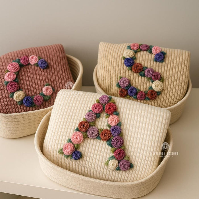 Custom Letter Floral Monogram Kids Jumper